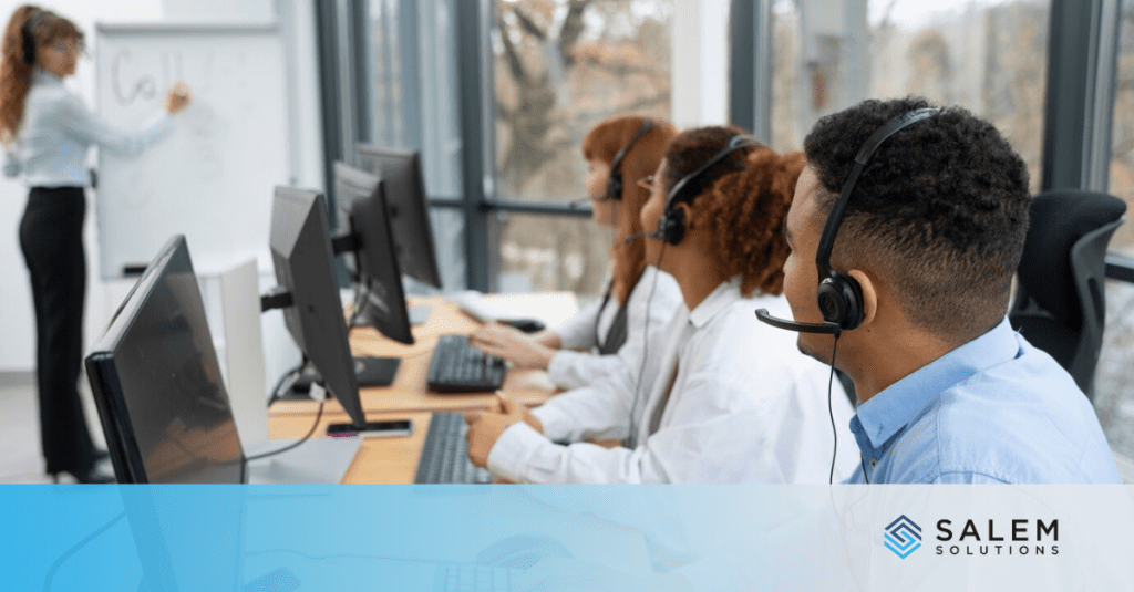 Illustration of management of hybrid call center teams.